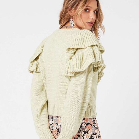 MINKPINK Light Green Ruffle Sweater - Picture 9 of 11